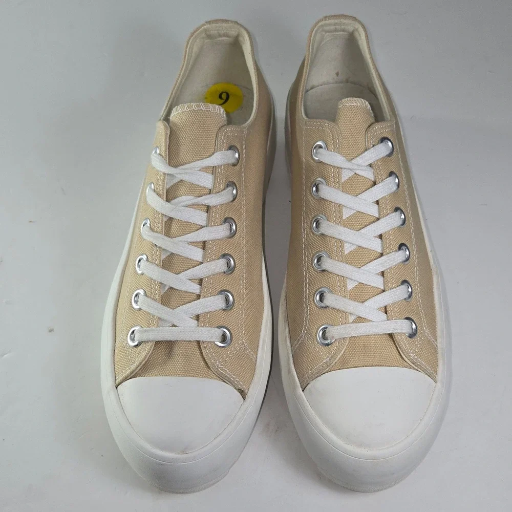 SINCERELY JULES Womens Tan Canvas Platform Sneakers Size 9M
